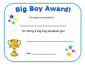 &quot;Big Boy Award Certificate Template&quot;