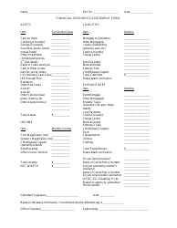 Document preview: Financial Resources Assessment Form - Utah