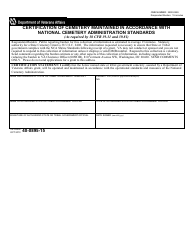 Document preview: VA Form 40-0895-15 Certification of Cemetery Maintained in Accordance With National Cemetery Administration Standards