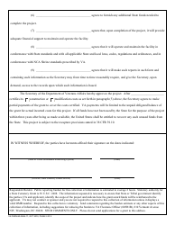 VA Form 40-0895-11 Memorandum of Agreement for a Grant to Construct or Modify a State or Tribal Government Veterans Cemetery, Page 2