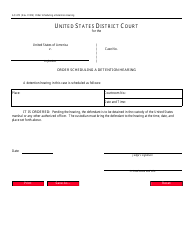 Form AO470 &quot;Order Scheduling a Detention Hearing&quot;