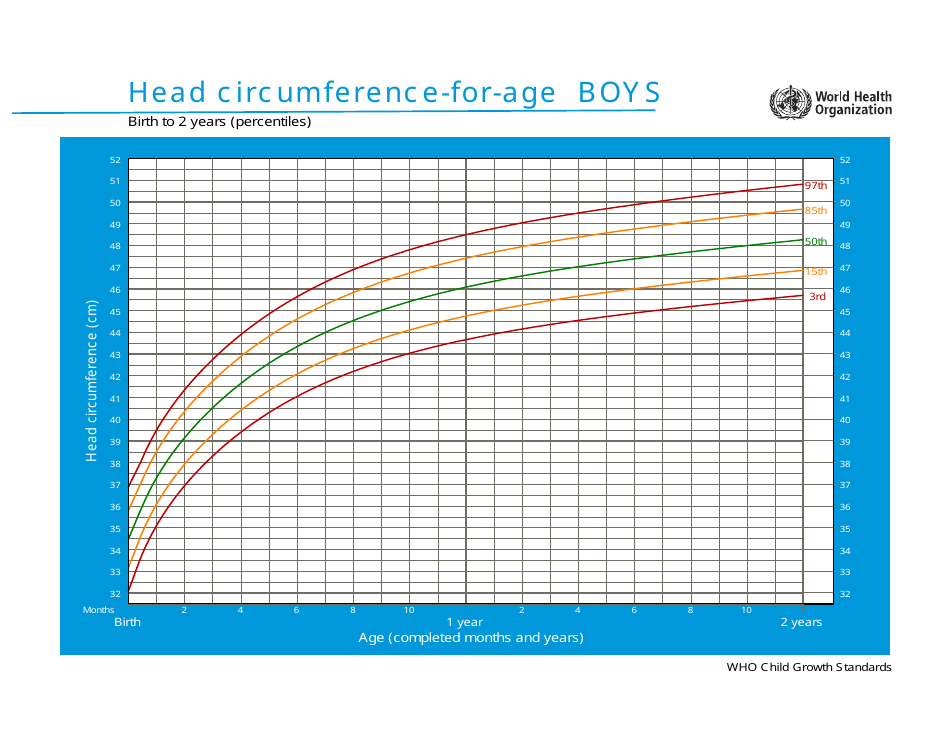 Head Circumference-For-Age, Birth to 2 Years (Percentiles)