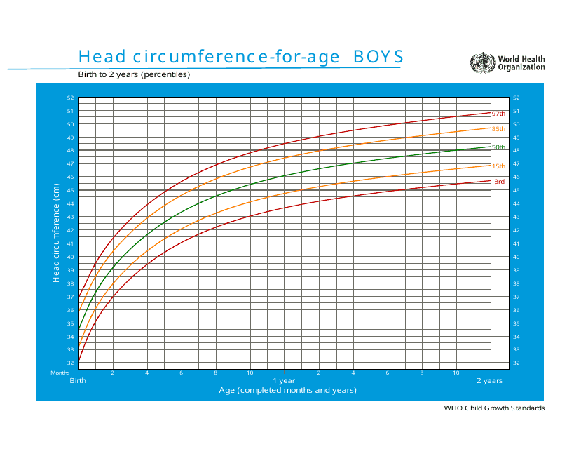 &quot;Who Boys Growth Chart: Head Circumference-For-Age, Birth to 2 Years (Percentiles)&quot; Download Pdf