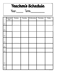 Teacher's Schedule Template Download Fillable PDF | Templateroller