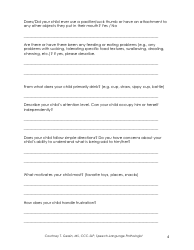 Pediatric Speech and Language Intake Form - Communication Clubhouse, Page 4