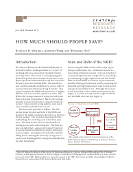 Document preview: How Much Should People Save? - Alicia H. Munnell, Anthony Webb, Wenliang Hou