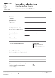 Internship Evaluation Form for the Student Intern - Scuola Del Design