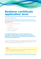 Seafarer Certificate Application Form - New Zealand