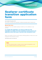 Seafarer Certificate Transition Application Form - New Zealand