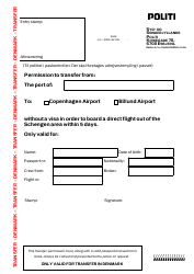 Application Form - for Seafarers in Transit - Under the Danish Transfer System (Visa Exemption for Seafarers) - Denmark, Page 2