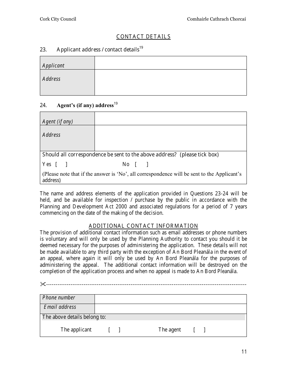 Planning Application Form - Cork City, County Cork, Ireland, Page 11