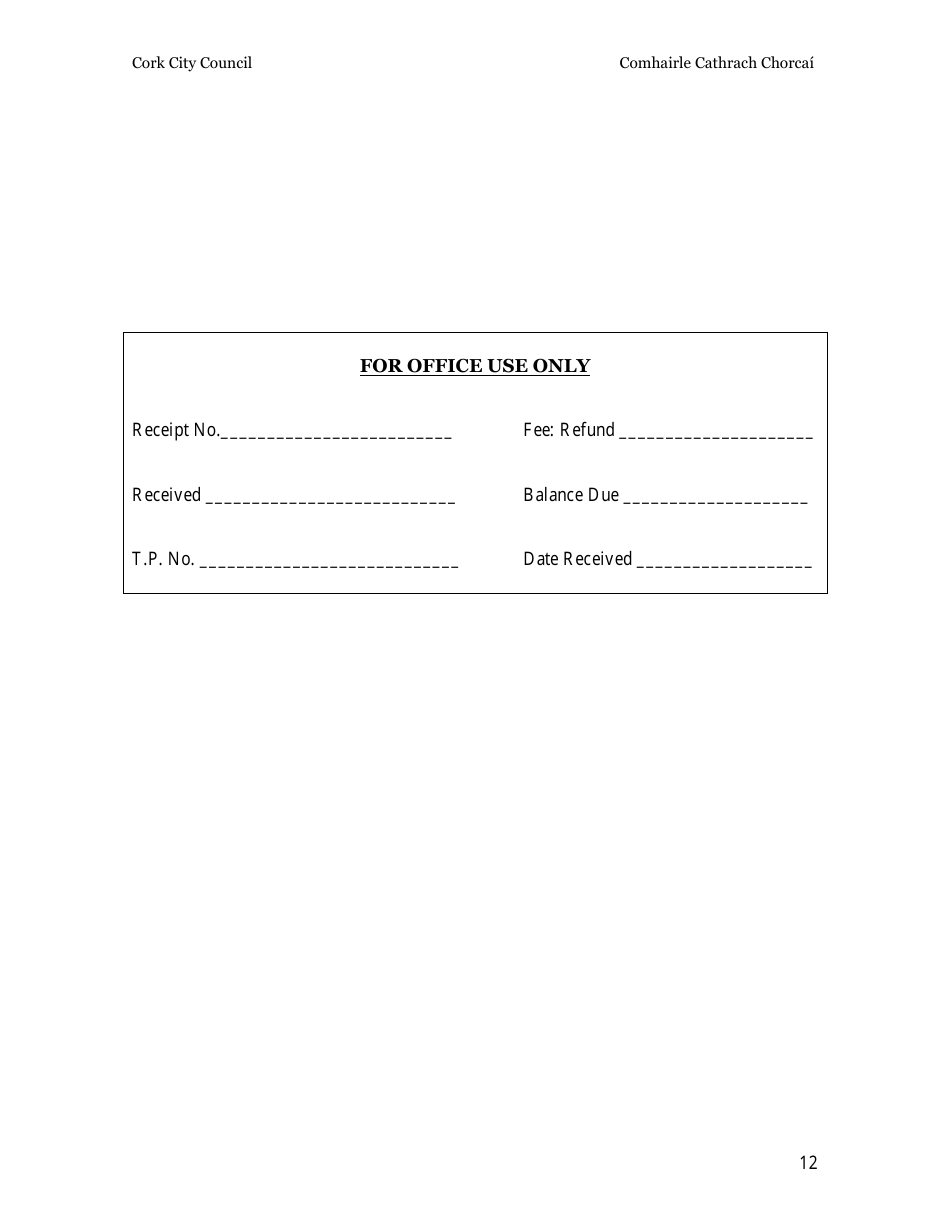 Planning Application Form - Cork City, County Cork, Ireland, Page 12