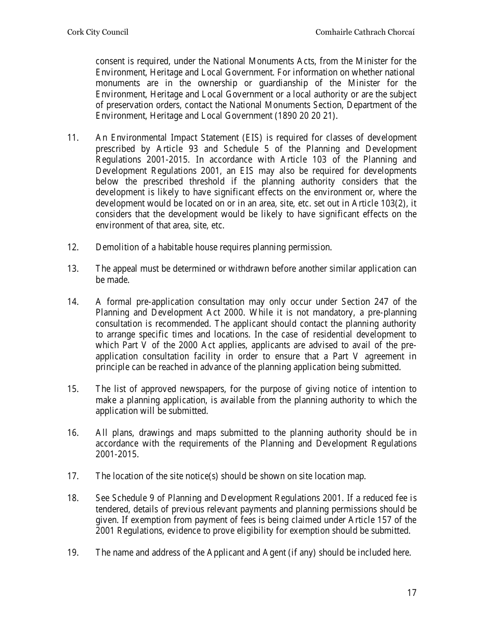 Planning Application Form - Cork City, County Cork, Ireland, Page 17