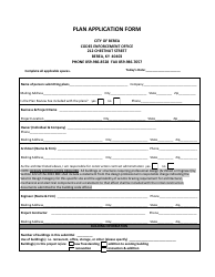 Document preview: Plan Application Form - City of Berea, Kentucky