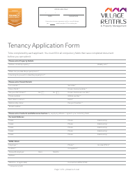 Tenancy Application Form - Village Rentals &amp; Property Management
