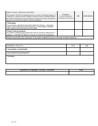 Pre-employment Health Form for Employees/Providers/Volunteers in Child Care Centers - Region of Waterloo, Ontario, Canada, Page 3