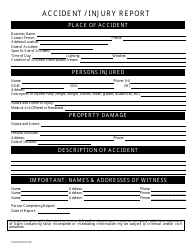 Document preview: Accident/Injury Report Form - Black and White