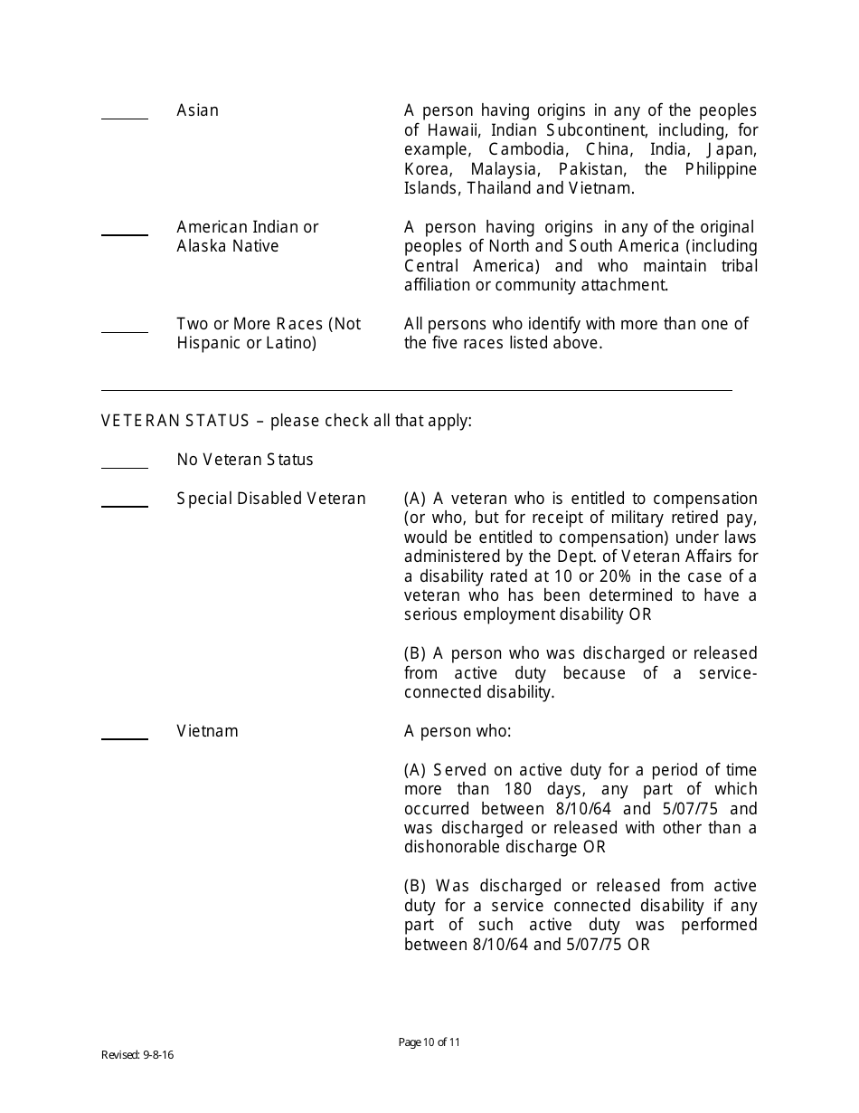 Governmental Employment Application Form - City of Seward, Nebraska, Page 10