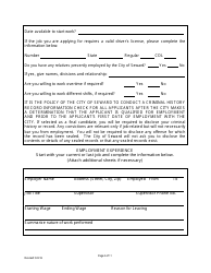Governmental Employment Application Form - City of Seward, Nebraska, Page 2