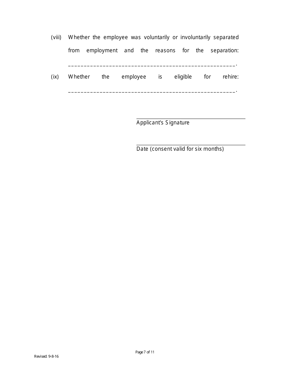 Governmental Employment Application Form - City of Seward, Nebraska, Page 7