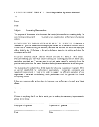 Document preview: Counseling Memo Template