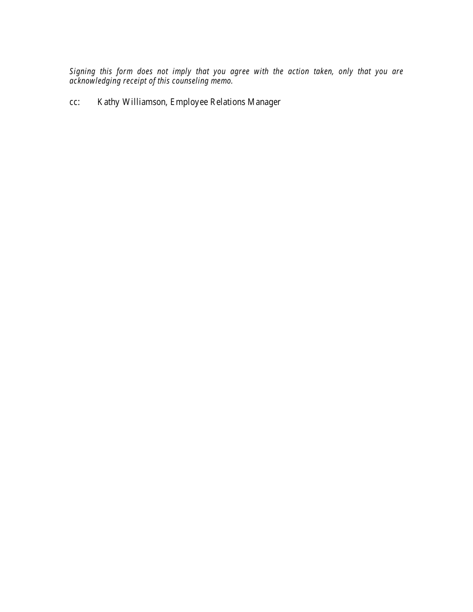 Counseling Memo Template - Fill Out, Sign Online and Download PDF ...