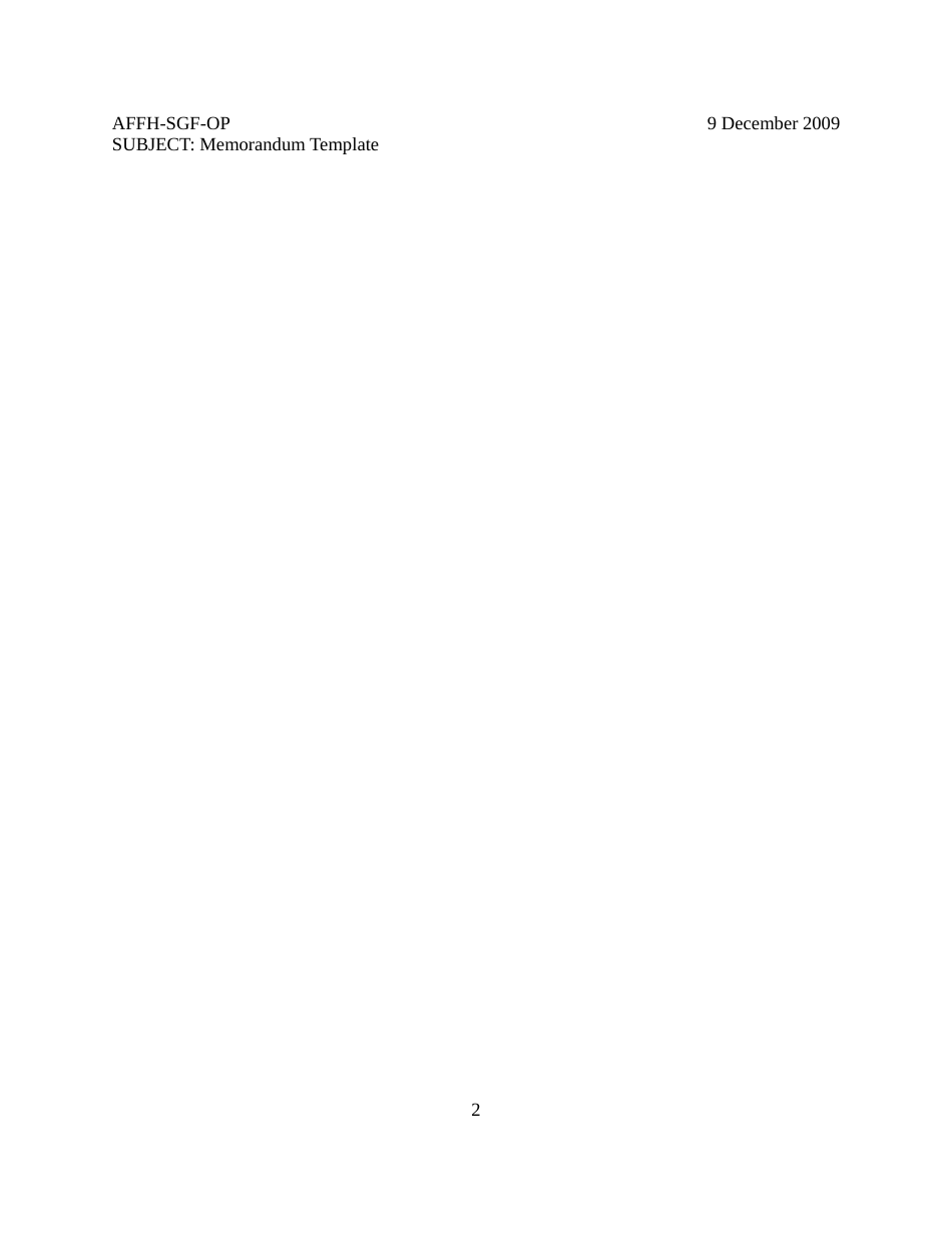 Memorandum for See Distribution Template, Page 2