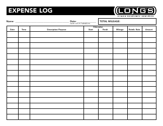 Document preview: Expense Log Template - Long's