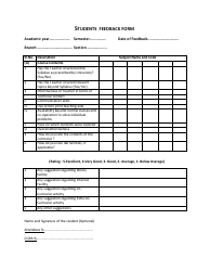 Document preview: Students Feedback Form