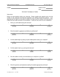 Patient Feedback Form - Fifteen Points