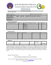 Document preview: Job Application Form - Bhutan