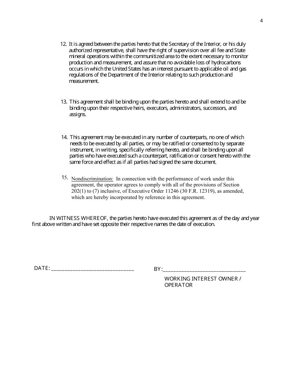 Communitization Agreement Template - Fill Out, Sign Online and Download ...