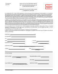 Document preview: Form 2001-001 Bidder Registration Form - Competitive Land Sale