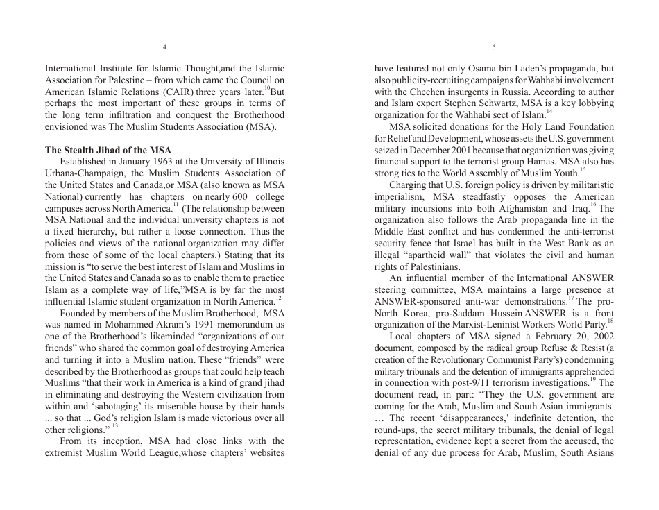The Muslim Students Association and the Jihad Network - John Perazzo, Page 4