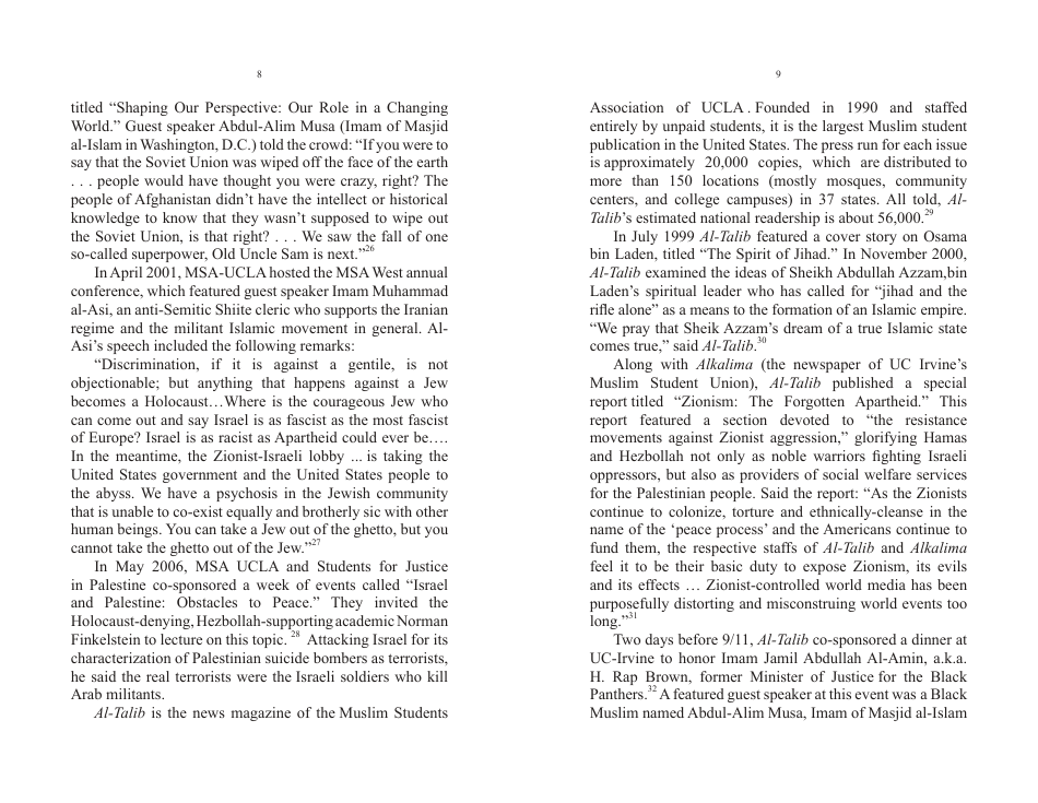 The Muslim Students Association and the Jihad Network - John Perazzo, Page 6