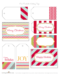 Document preview: Christmas Gift Tag Templates - Varicolored Cards