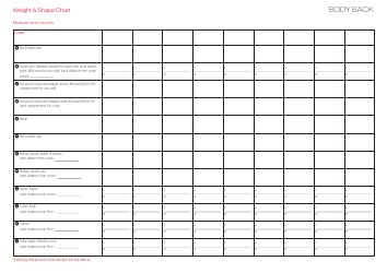 Weight and Shape Tracking Chart Template, Page 2