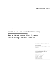 Document preview: Roe V. Wade at 40: Most Oppose Overturning Abortion Decision - Pew Research Center