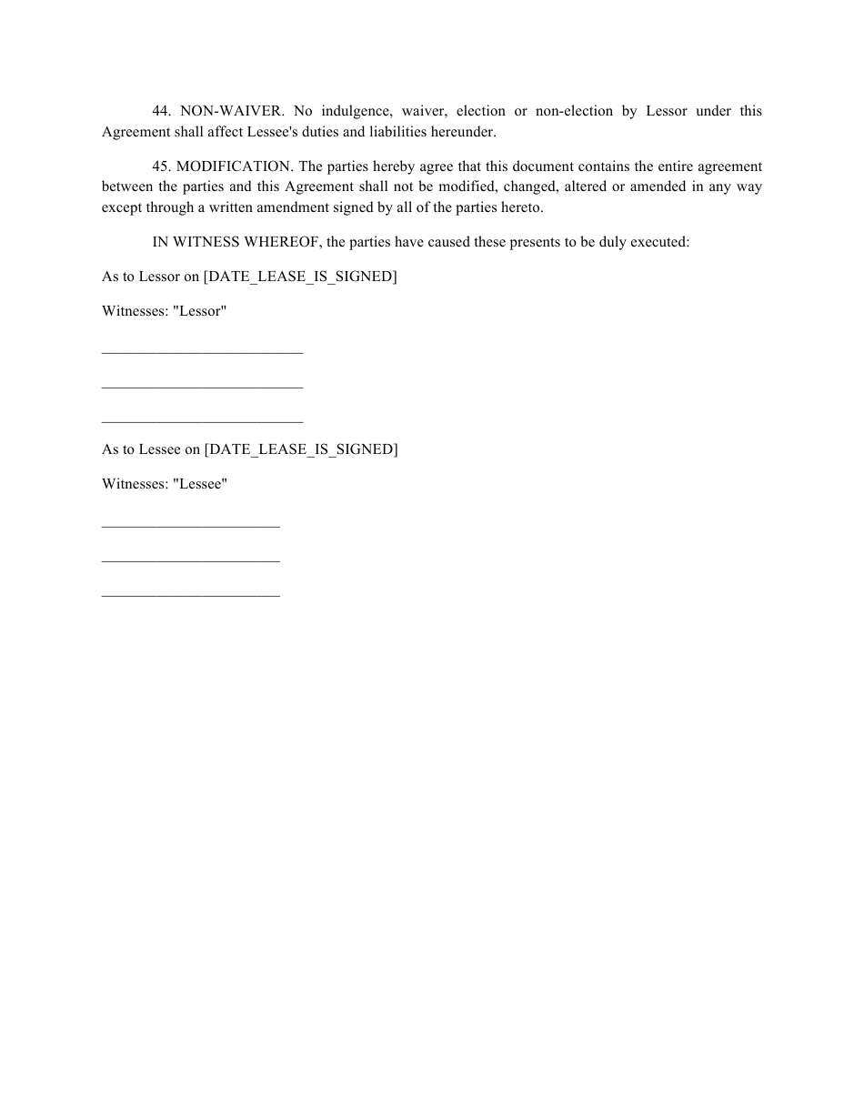 Real Estate Lease Agreement Template, Page 11