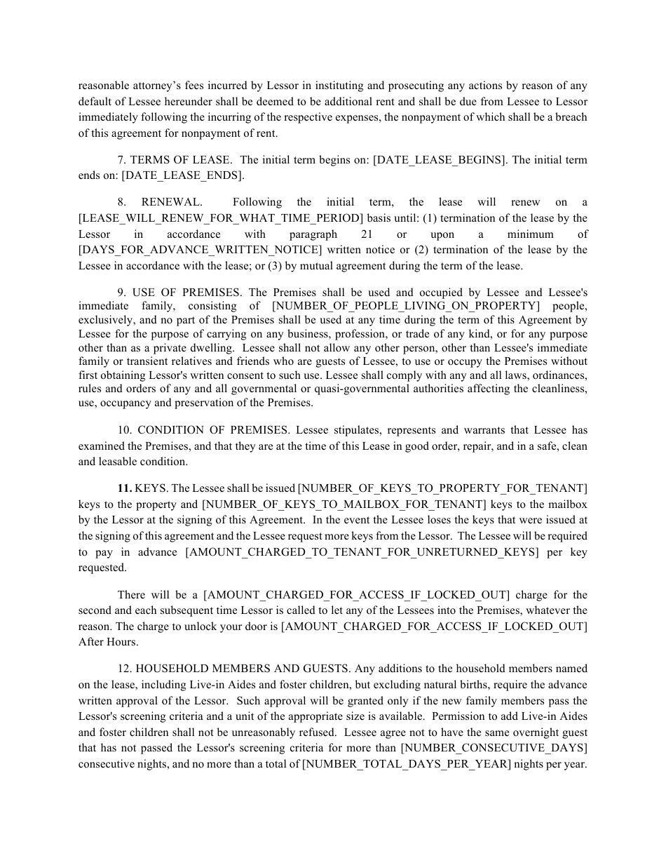 Real Estate Lease Agreement Template, Page 3