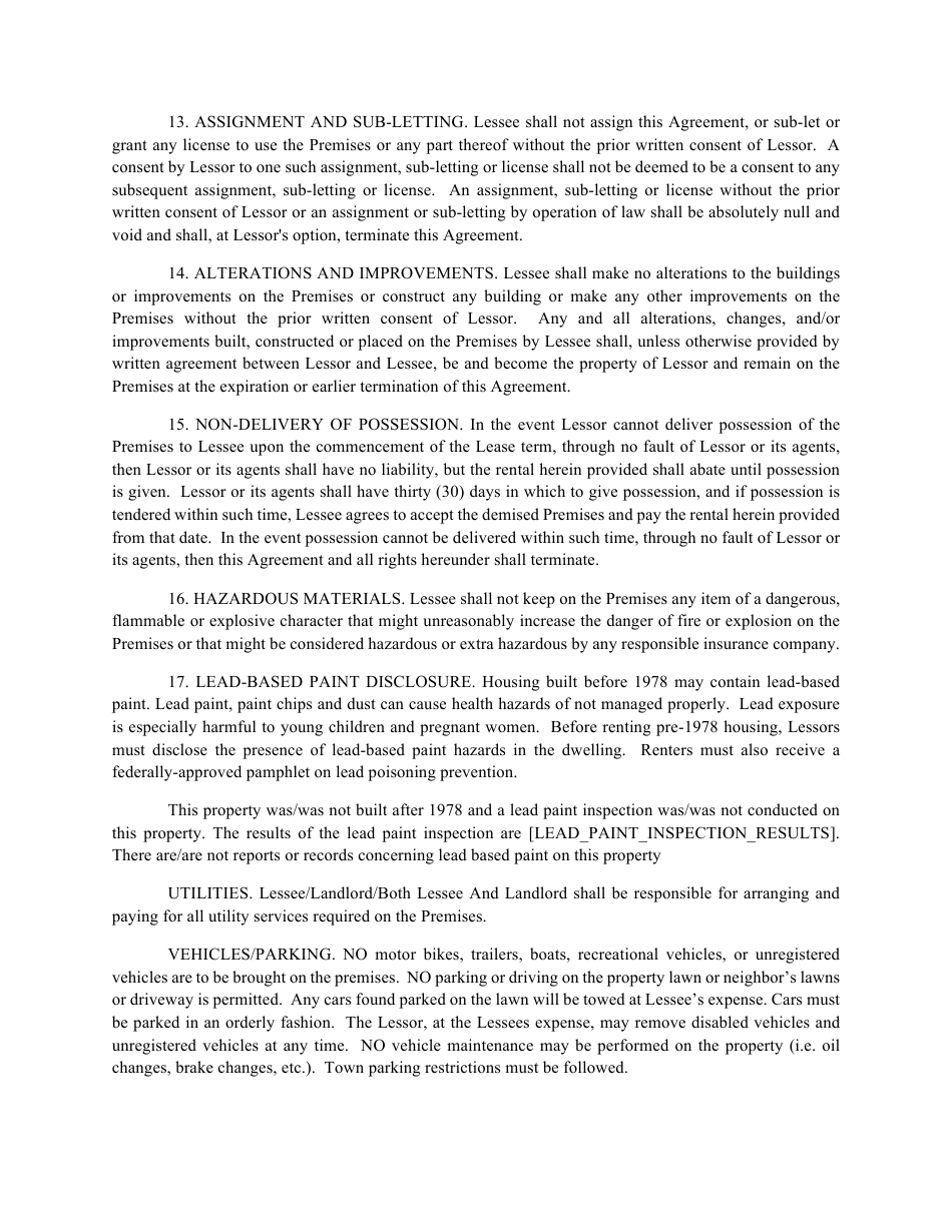 Real Estate Lease Agreement Template, Page 4