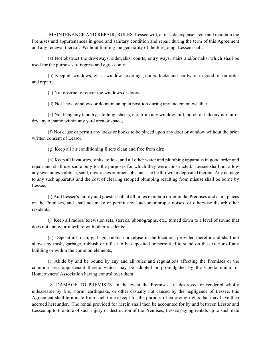 Real Estate Lease Agreement Template, Page 5