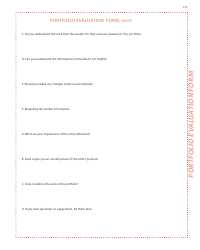 Portfolio Evaluation Form Template, Page 2