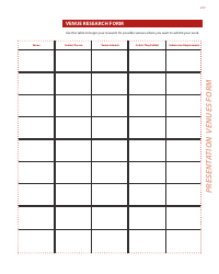 Document preview: Venue Research Form Template