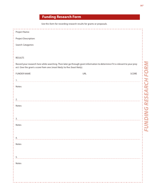 Funding Research Form Download Pdf