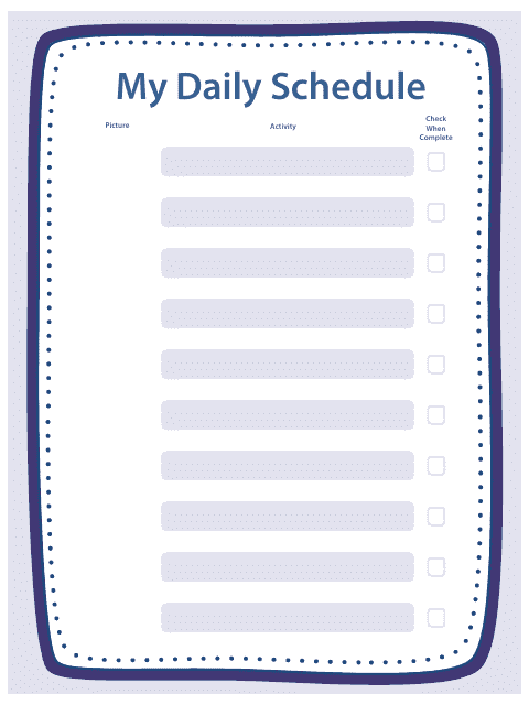 free pdf daily schedule template