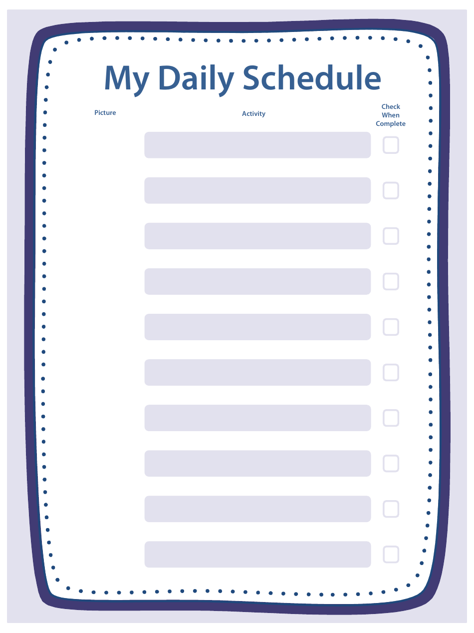 free download daily schedule template