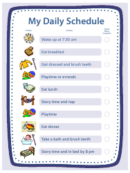 &quot;My Daily Schedule for Children Template&quot;