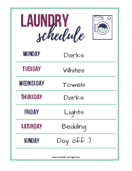 Document preview: Laundry Schedule Template - Plan
