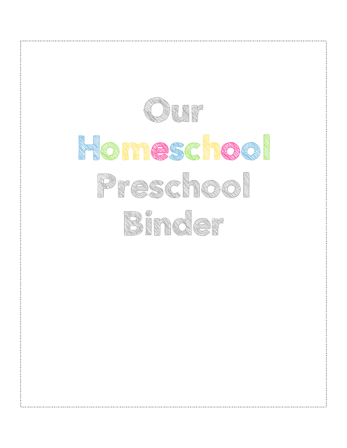 Homeschool Preschool Binder Template With Schedule and Lesson Plans